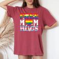 Gay Pride Month Free Mom Hugs Lgbtq Ally Trans Women Women's Oversized Comfort T-shirt Crimson
