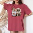 Gnome Coffee Lover I Pretend Coffee Help But I'mtill A レディースオーバーサイズコンフォートTシャツ Crimson
