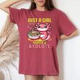 Just A Girl Who Loves Ramen And Axolotl Pink Kawaii Axolotl レディースオーバーサイズコンフォートTシャツ Crimson