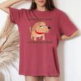 Just Pour The Coffee And Back Awaylowly ドッグプリント レディースオーバーサイズコンフォートTシャツ Crimson