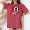 I Love Canada サッカーボール 男の子 女の子 キッズ カナダ国旗 レディースオーバーサイズコンフォートTシャツ Crimson