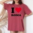 I Love Roma レディースオーバーサイズコンフォートTシャツ Crimson