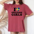 I Lovewedish Girls レディースオーバーサイズコンフォートTシャツ Crimson