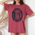 No Beer No Life ヴィンテージ飲料 ビール愛好家向け 左胸 レディースオーバーサイズコンフォートTシャツ Crimson