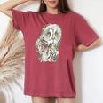 Owl Drawing レディースオーバーサイズコンフォートTシャツ Crimson