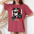 Woman Viva Mexico Flag Cinco De Mayo Mexican Girls Women's Oversized Comfort T-shirt Crimson Woman Viva Mexico Flag Cinco De Mayo Mexican Girls Women's Oversized Comfort T-shirt Crimson