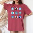 「Twin Bee」9 Circles レディースオーバーサイズコンフォートTシャツ Crimson