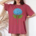 【花の花】あじさい美、花好き、自然 レディースオーバーサイズコンフォートTシャツ Crimson