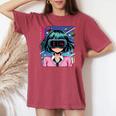 かわいいアニメの女の子 長袖tシャツ レディースオーバーサイズコンフォートTシャツ Crimson