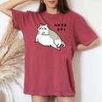 わがままボディ 猫 ねこ Wagamama Body 太ったねこ ぽっちゃり ねこ好き かわいい おもしろ 面白い レディースオーバーサイズコンフォートTシャツ Crimson