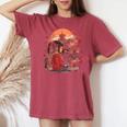 アニメ 女の子 日本 バックプリント レディースオーバーサイズコンフォートTシャツ Crimson