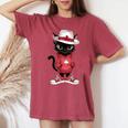 カナダデー 面白い クール 黒猫 カナダ国旗 キッズ 女の子 男の子 レディースオーバーサイズコンフォートTシャツ Crimson