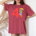 キッズ 4歳の誕生日シャツ 男の子 女の子 4歳 4歳 4歳 パーティー レディースオーバーサイズコンフォートTシャツ Crimson