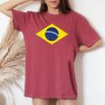 グリーン ブラジル国旗 サッカー ファン 男性 女性 男の子 女の子 キッズ レディースオーバーサイズコンフォートTシャツ Crimson