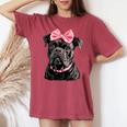 コケット ボウケーン コルソ 犬 ママ ピンクリボン 女の子 レディースオーバーサイズコンフォートTシャツ Crimson