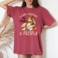 シェットランド・シープドッグ犬用シェルティ I Like Coffee Myheltie レディースオーバーサイズコンフォートTシャツ Crimson