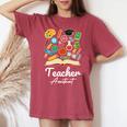 ティーチングアシスタント 学校初日 男性 女性 長袖tシャツ レディースオーバーサイズコンフォートTシャツ Crimson