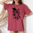 フクロウ -ブラックホワイト-クールな女性男性子供動物 Owl レディースオーバーサイズコンフォートTシャツ Crimson