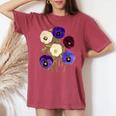 ヴィンテージ パンジー 花 ガーデニング パンジー 恋人 レディースオーバーサイズコンフォートTシャツ Crimson