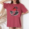 日本の木 赤い月 絵画 日本 夕日 男性 女性 レディースオーバーサイズコンフォートTシャツ Crimson