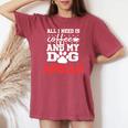 犬の名前 アポロ All In Need Is Coffee My Dog Named Apollo 長袖tシャツ レディースオーバーサイズコンフォートTシャツ Crimson