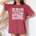 裏面 面白い Qr Fck オフコード 言葉 引用 男性用 女性用 レディースオーバーサイズコンフォートTシャツ Crimson