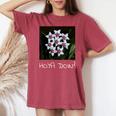 面白いhoya Flowers 多肉植物 ガーデニング 植物 レディースオーバーサイズコンフォートTシャツ Crimson