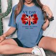 Bandera Del Díae 80 Aniversario 2025 E Day 80-E Day 2025 Cuello Camiseta extragrande cómoda para mujer Blue Jean
