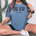 Beer O'clock ビールタイム 面白いギフト ビール愛好家 レディースオーバーサイズコンフォートTシャツ Blue Jean