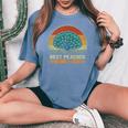 Best Peacock Mom Ever Retro Vintage Peacock Lover Mommy Women's Oversized Comfort T-shirt Blue Jean