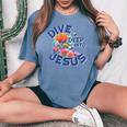 Dive Deep Into Jesus Vbs Christian Scuba Diving Underwater Women's Oversized Comfort T-shirt Blue Jean