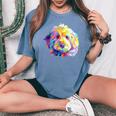 Goldendoodle ギフト ラブラドゥードル Cockapoo Mom カラフル ポップアート レディースオーバーサイズコンフォートTシャツ Blue Jean