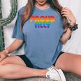Lgbtq Proud Ally Lesbian Gay Pride Lgbt Ally Rainbowintage レディースオーバーサイズコンフォートTシャツ Blue Jean