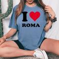 I Love Roma レディースオーバーサイズコンフォートTシャツ Blue Jean