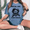 Otter Dad Mompace ヒューストン問題カワウソ レディースオーバーサイズコンフォートTシャツ Blue Jean