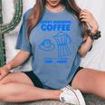 Sunny Morning Coffee Xundayun Delicious Coffee バックプリント レディースオーバーサイズコンフォートTシャツ Blue Jean
