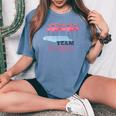 Team Flamingo キュート フラミンゴシャツ 素晴らしい夏用シャツ レディースオーバーサイズコンフォートTシャツ Blue Jean