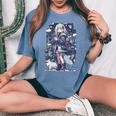 シャーク ワイフ 東京 アニメ ワイフ 女の子 かわいい カワイイ 漫画 レトロ 長袖tシャツ レディースオーバーサイズコンフォートTシャツ Blue Jean