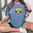 ミニオン Bananagoals レディースオーバーサイズコンフォートTシャツ Blue Jean