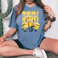ミニオン Banana×4 レディースオーバーサイズコンフォートTシャツ Blue Jean