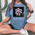 面白いhoya Flowers 多肉植物 ガーデニング 植物 レディースオーバーサイズコンフォートTシャツ Blue Jean