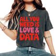 All You Need Is Love & Data Teacher コンピュータースプレッドシート レディースオーバーサイズコンフォートTシャツ Pepper
