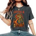 Catzilla Japanese Cat Cat Graphic Women's Oversized Comfort T-Shirt Pepper