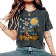 Cute Giraffe Africa Van Gogh Style Starry Night Women's Oversized Comfort T-Shirt Pepper Cute Giraffe Africa Van Gogh Style Starry Night Women's Oversized Comfort T-Shirt Pepper
