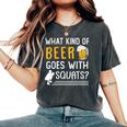 Workout Gym Meme For Beer Loversquats Joke レディースオーバーサイズコンフォートTシャツ Pepper