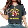 Going Bananas On The Drums 面白いドラム演奏 猿 レディースオーバーサイズコンフォートTシャツ Pepper