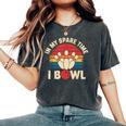 In Mypare Time I Bowl レトロ ボウリング ボウラー レディースオーバーサイズコンフォートTシャツ Pepper