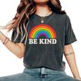 Lgbtq Be Kind Pocket Gay Pride Lgbt Ally Rainbowintage レディースオーバーサイズコンフォートTシャツ Pepper