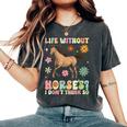 Life Without Horses グルーヴィーな乗馬 乗馬 レディースオーバーサイズコンフォートTシャツ Pepper
