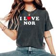 I Love Nor Match Girlfriend & Boyfriend Nor Name レディースオーバーサイズコンフォートTシャツ Pepper
